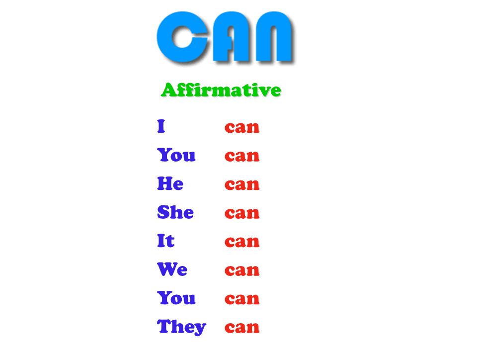 Affirmative can They You We It She He You I can't They You We It ...