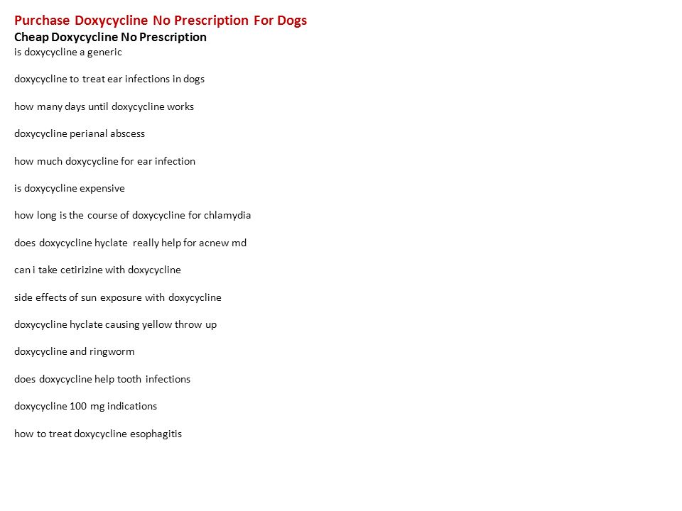 Doxycycline Buy No Prescription