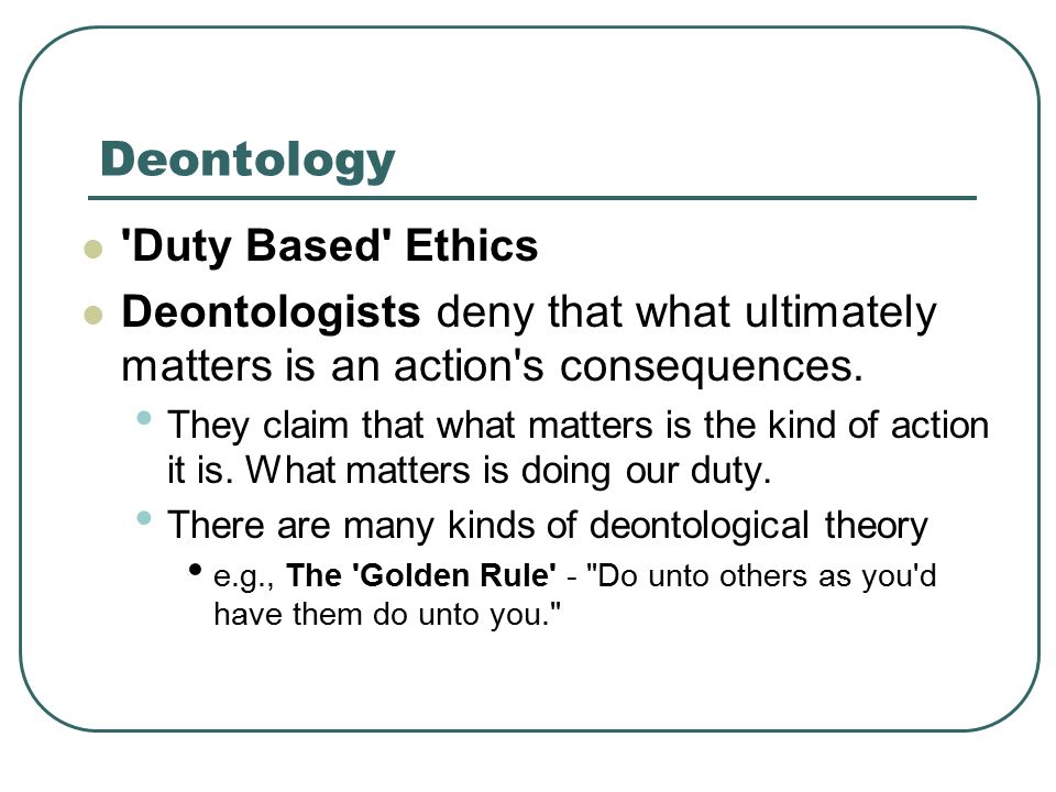 what is deontology in nursing