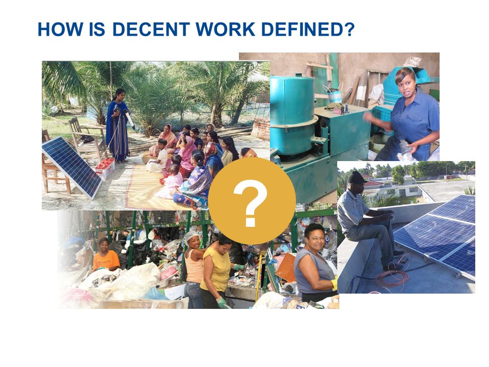HOW IS DECENT WORK DEFINED