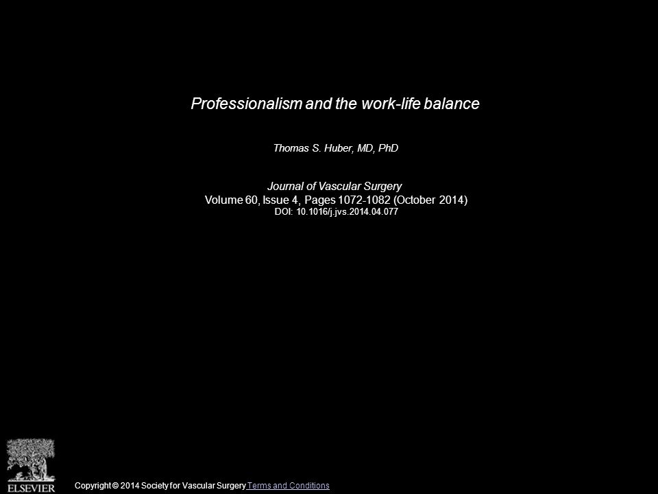 Professionalism and the work-life balance Thomas S.