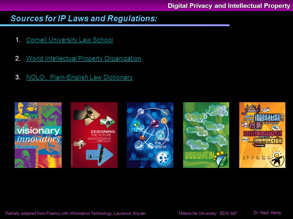 Digital Privacy and Intellectual Property Dr. Nazli Hardy Partially ...