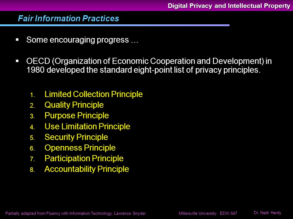 Digital Privacy and Intellectual Property Dr. Nazli Hardy Partially ...