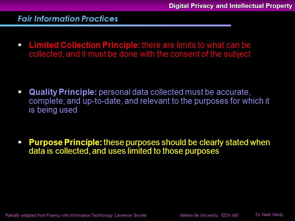 Digital Privacy and Intellectual Property Dr. Nazli Hardy Partially ...