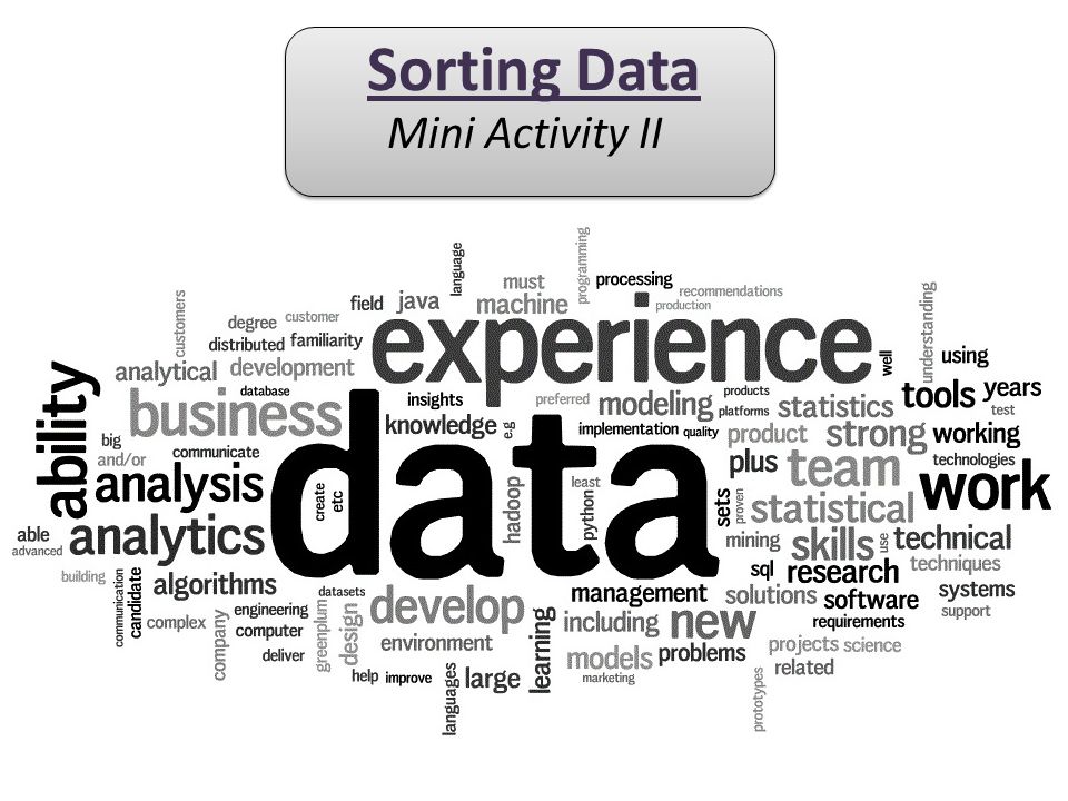 Strong data. Data sorting. Commendation. Statistical robust Design. Data sort
