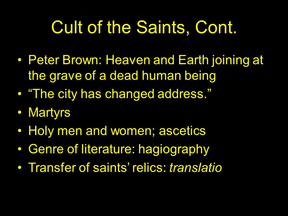 peter brown cult of the saints