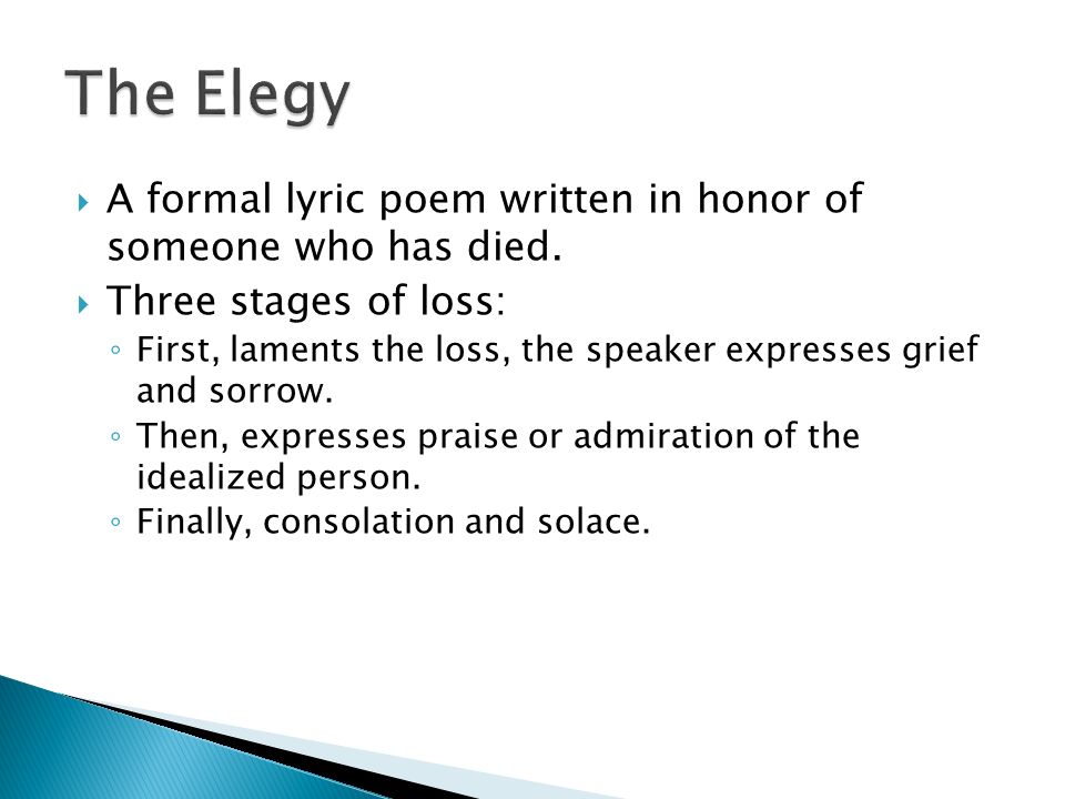The Ballad The Ode The Sonnet The Lyric The Monologue The Elegy. - ppt  download