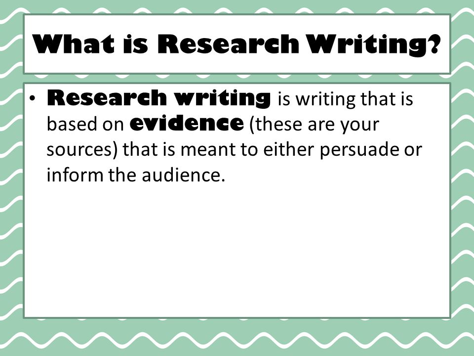 what is research writing