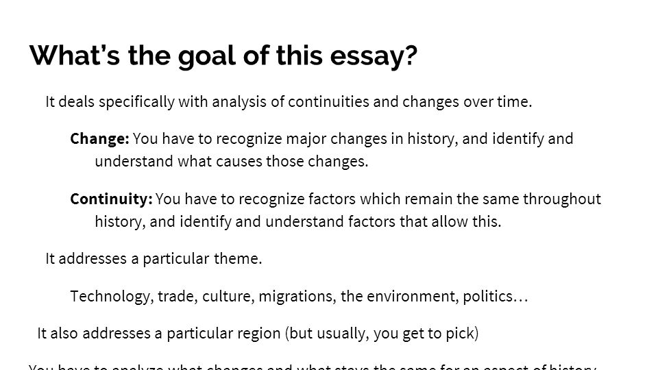 ap world history change over time essay