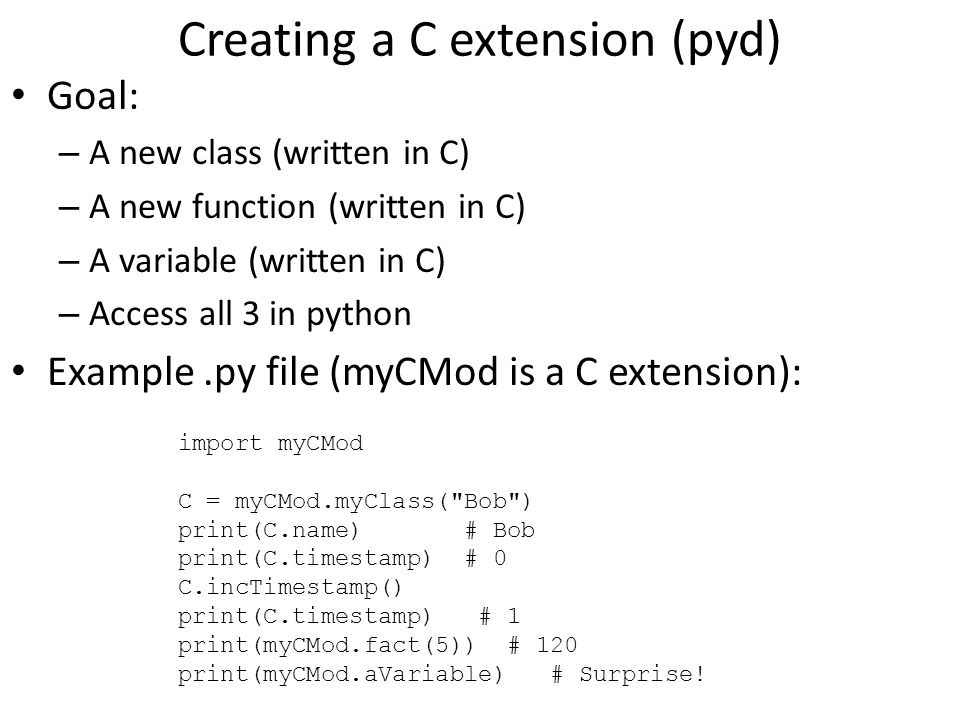 Python C API overview References: - ppt download