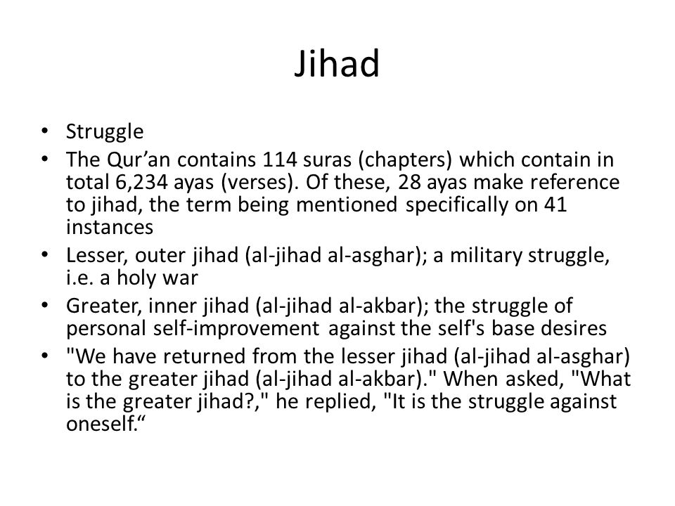 Al asghar jihad Six articles