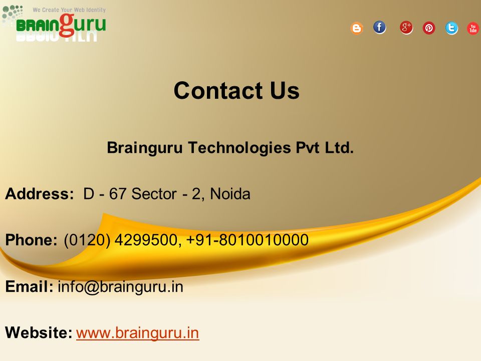 Contact Us Brainguru Technologies Pvt Ltd.