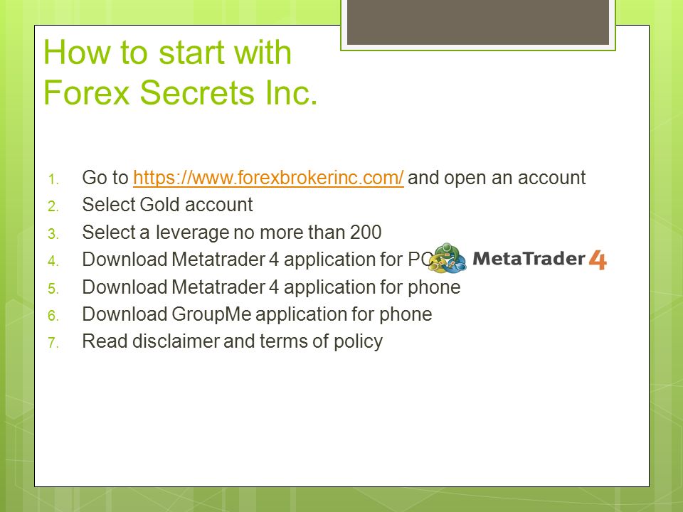 Lesson 1 Forex Secrets Inc How To Start With Forex Secrets Inc - 