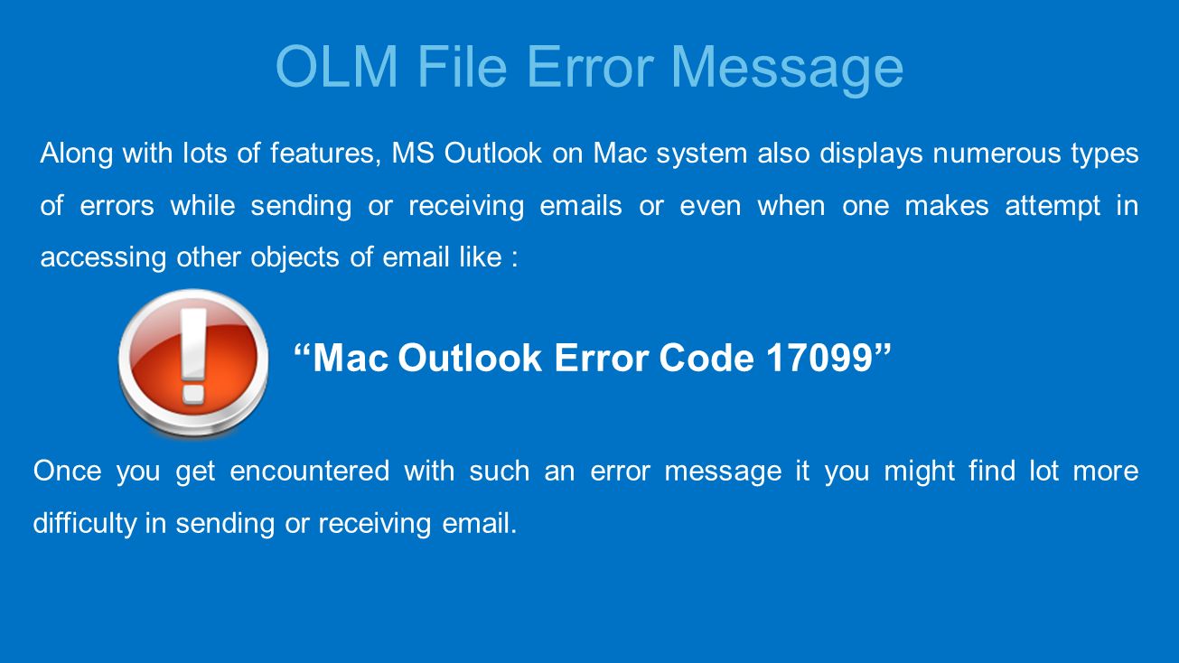 microsoft outlook error code 17099