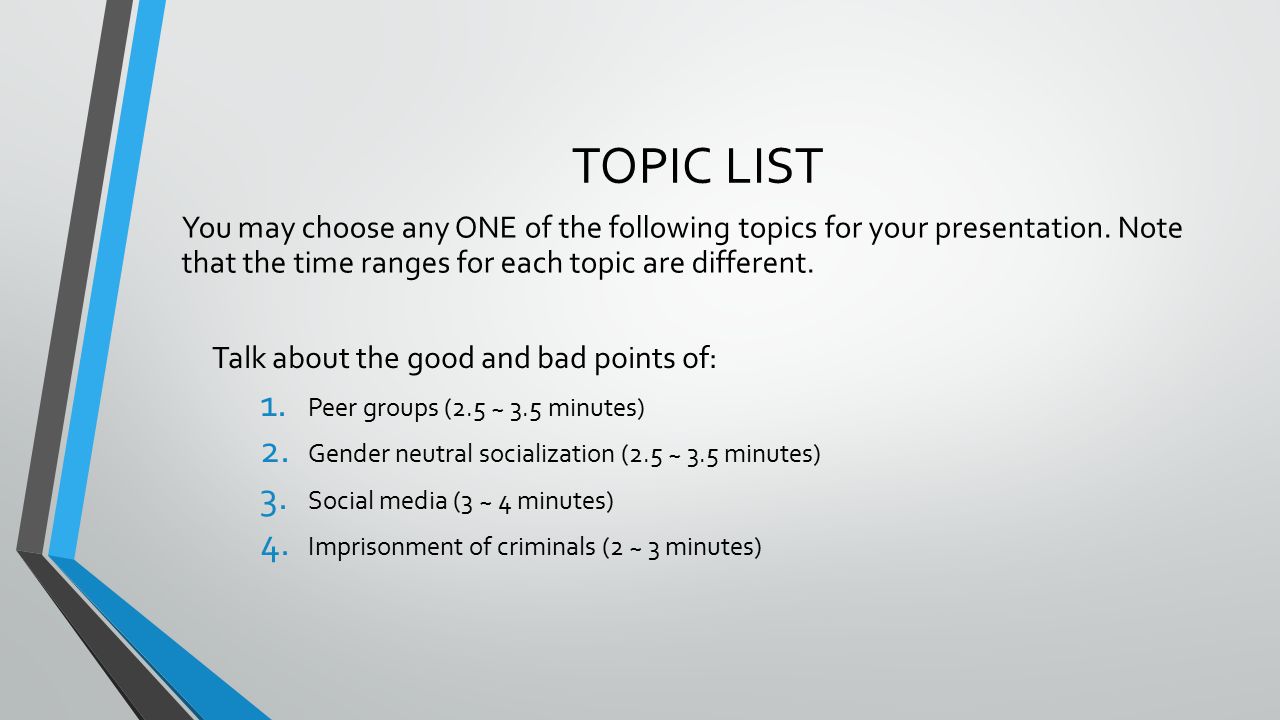 any good topic for presentation