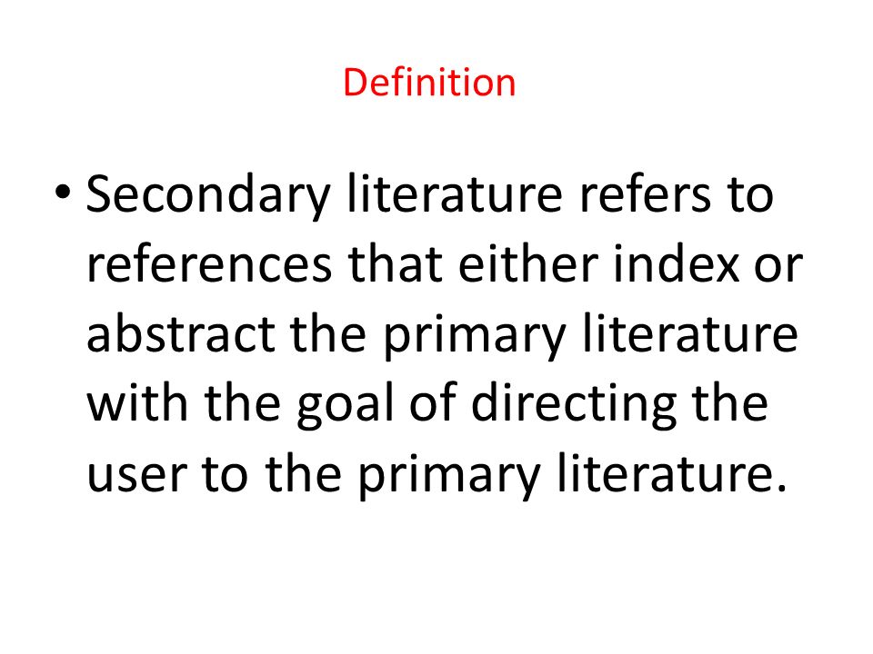 secondary literature definition