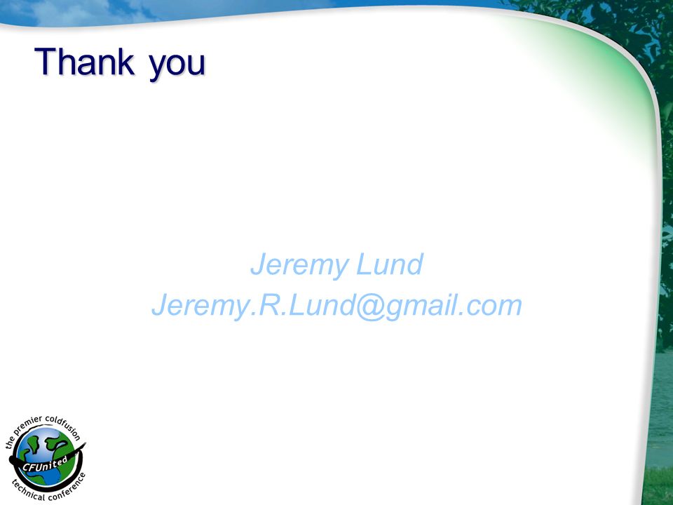 Thank you Jeremy Lund