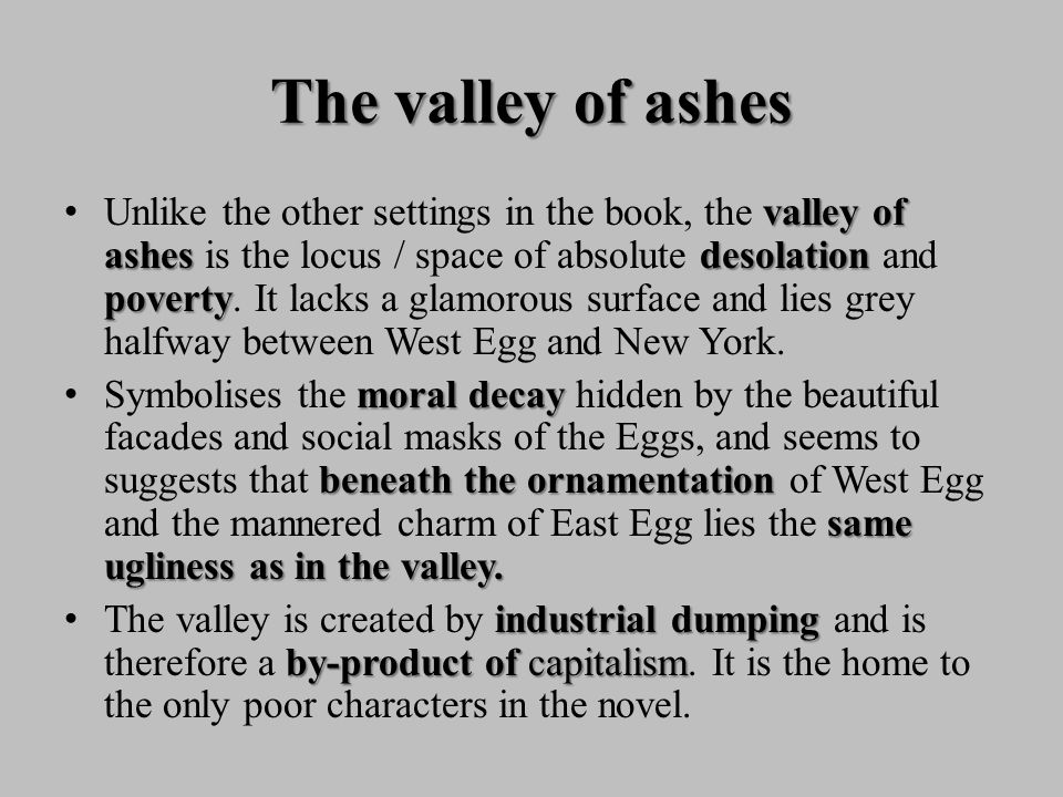 what is the valley of ashes