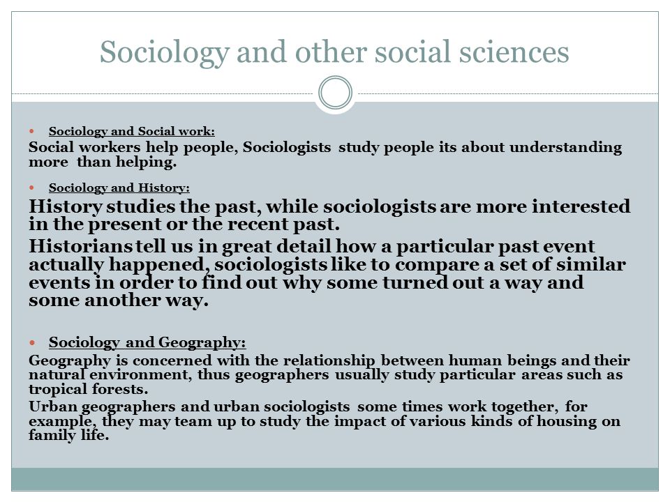the relationship of sociology to other social sciences