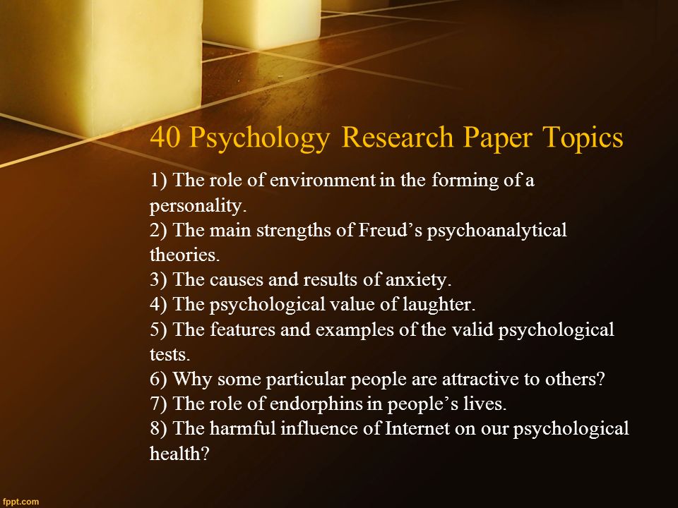 psychology research project topics
