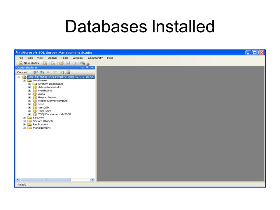 Databases Installed