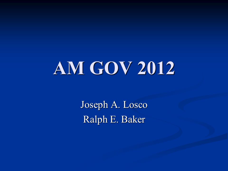 am gov 2012 losco