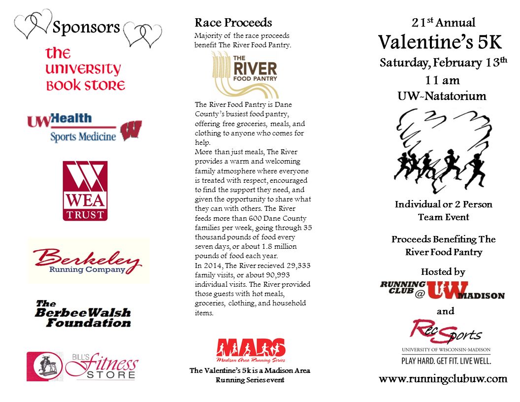Valentine S 5k Saturday February 13 Th Hosted By Sponsors