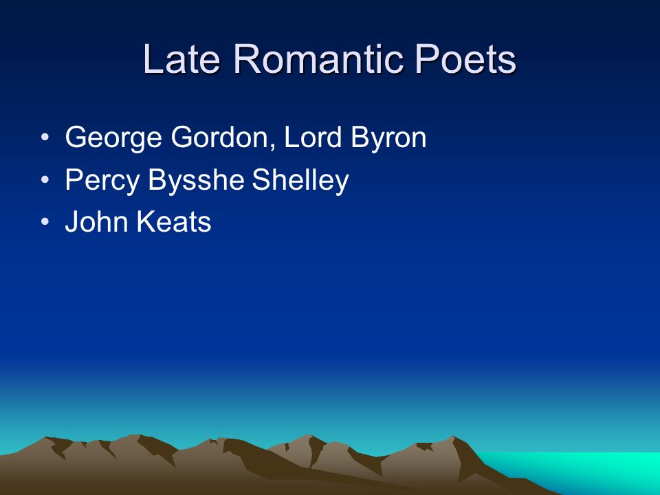 shelley and keats as romantic poets