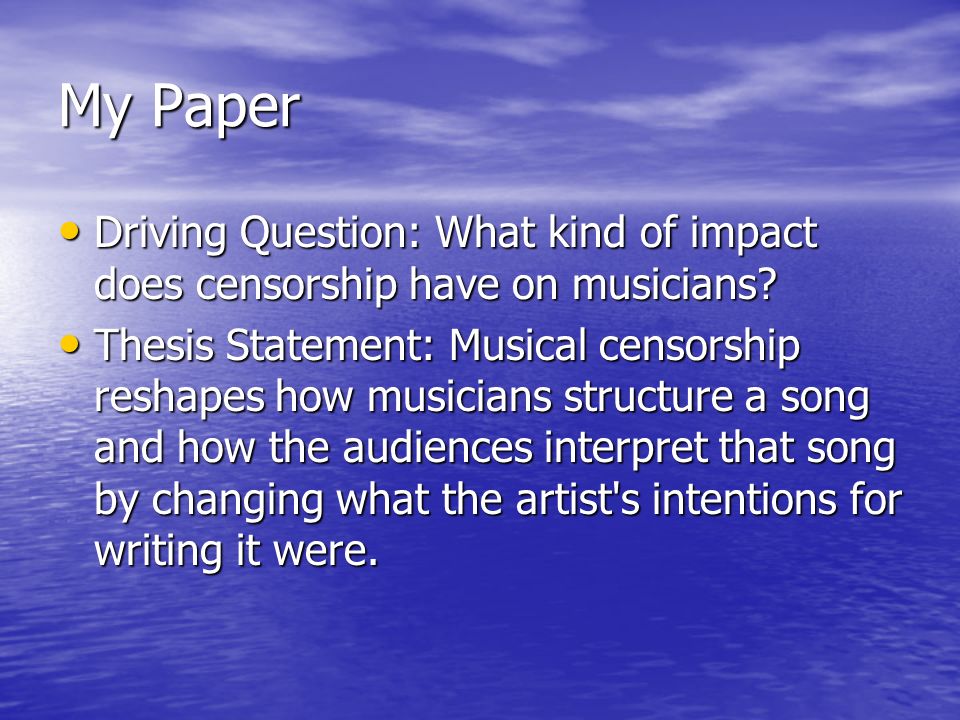 thesis statement about music