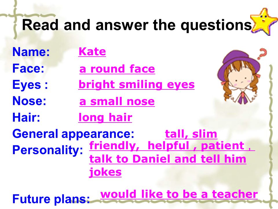 Unit1 Friends Task Face Eyes Nose Hair Looks Personality Long