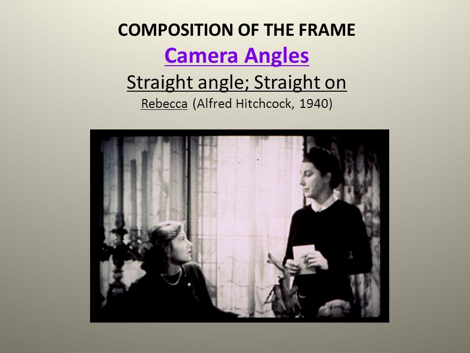 COMPOSITION OF THE FRAME Camera Angles High angle Psycho (Hitchcock)