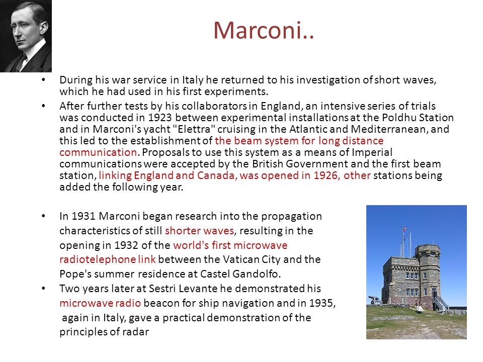 Resultado de imagen para MARCONI ITALY VATICAN RADIO