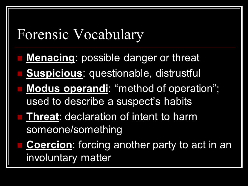 menacing meaning (with examples) 