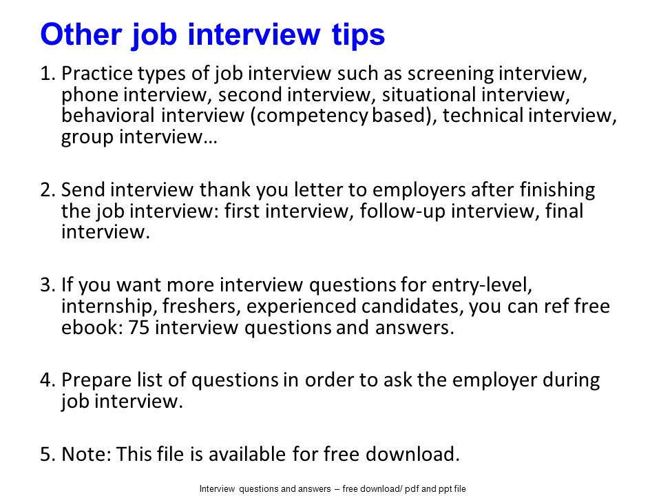 Interview Questions And Answers Free Download Pdf And Ppt File