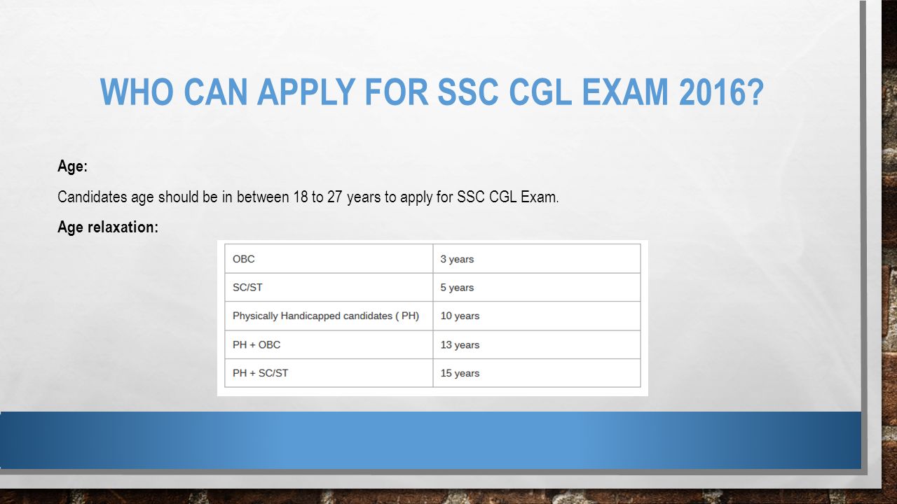 WHO CAN APPLY FOR SSC CGL EXAM 2016.