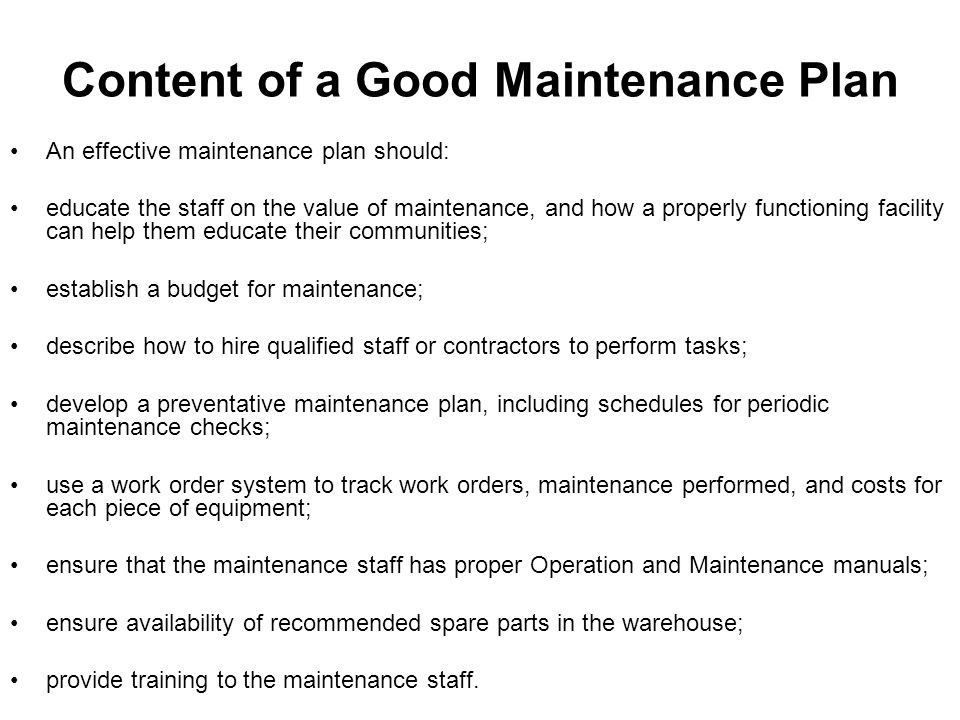 OPERATION AND MAINTENANCE PLAN FOR IMPLEMENTED MICRO- PROJECTS. - ppt  download