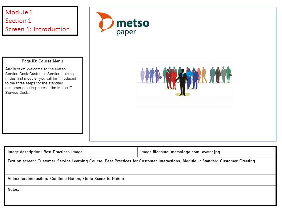 Page Id Course Menu Audio Text Welcome To The Metso Service Desk