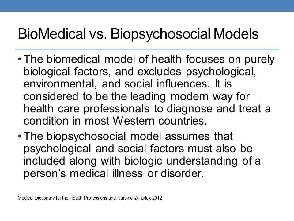 biomedical versus biopsychosocial model
