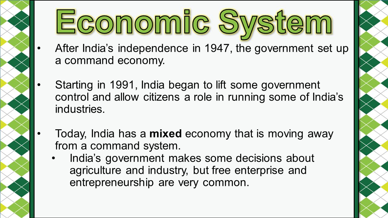 type of economic system in india