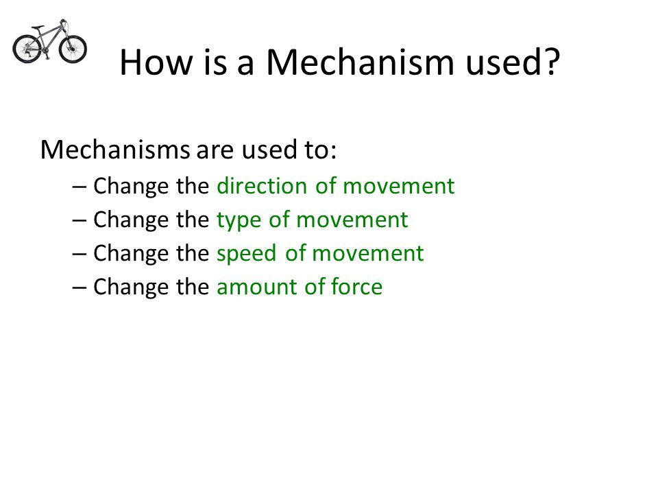 What is a Mechanism? Two pieces of a machine where motion of one part  causes the other part to move. - ppt download