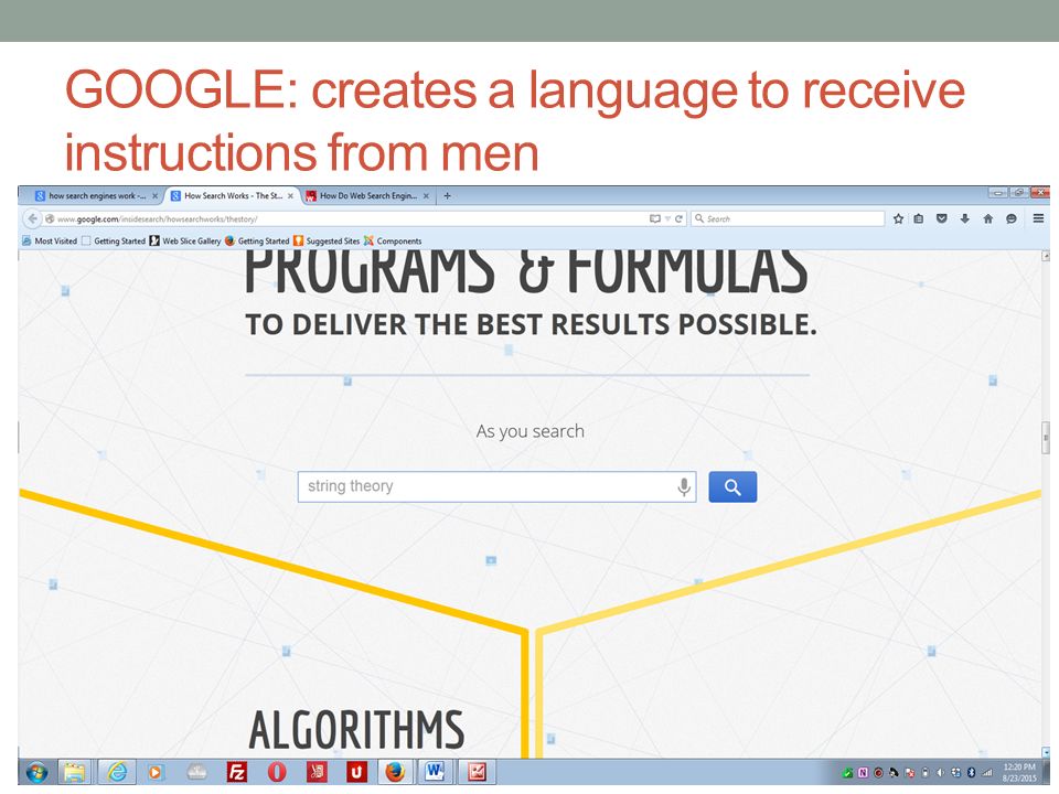 GOOGLE: creates a language to receive instructions from men