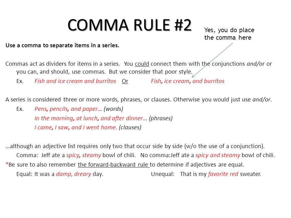 comma rules comma rule 1 use a comma in a conventional where to place commas