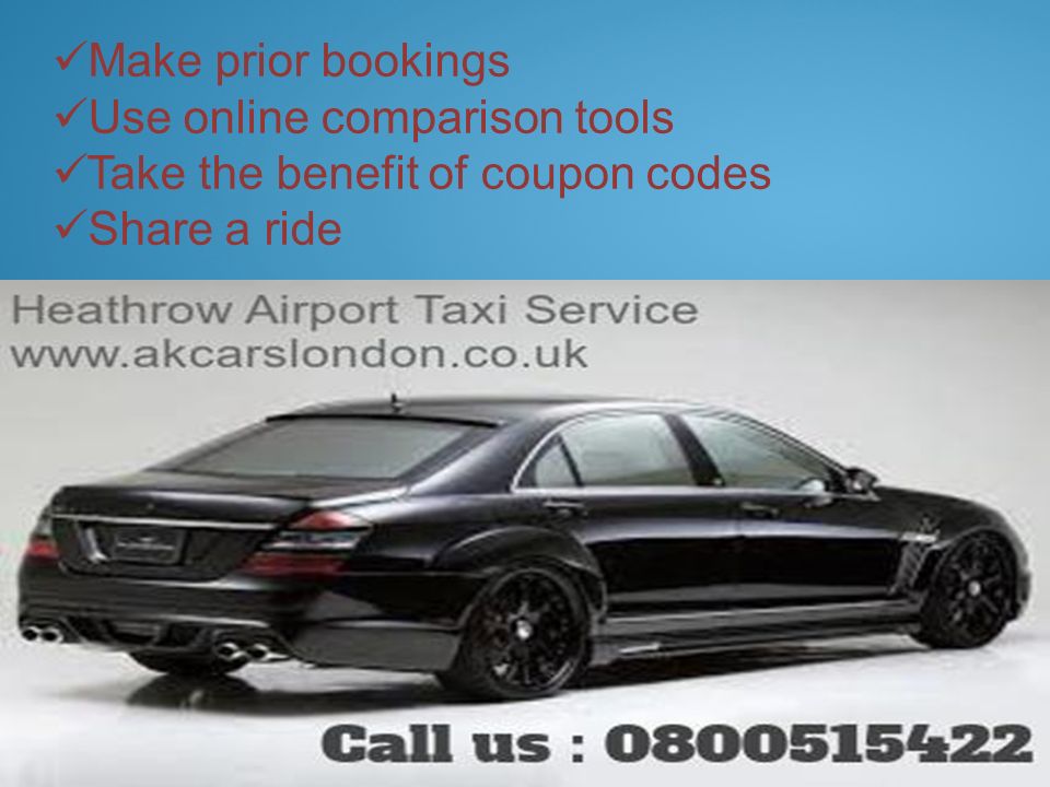 Page  5 Make prior bookings Use online comparison tools Take the benefit of coupon codes Share a ride