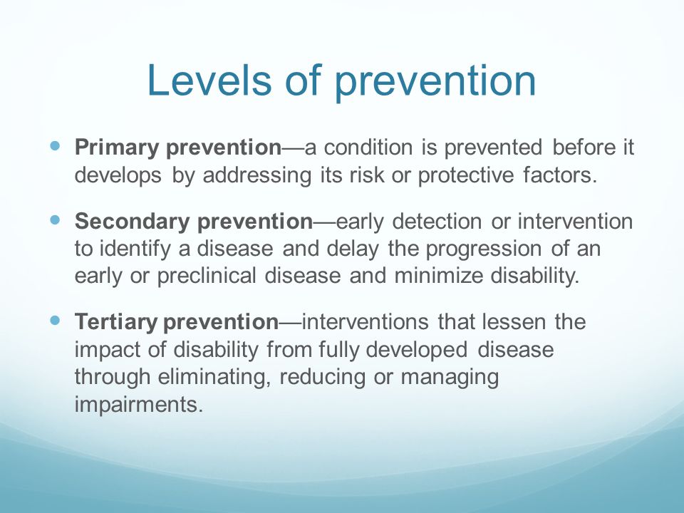 levels of intervention primary secondary tertiary