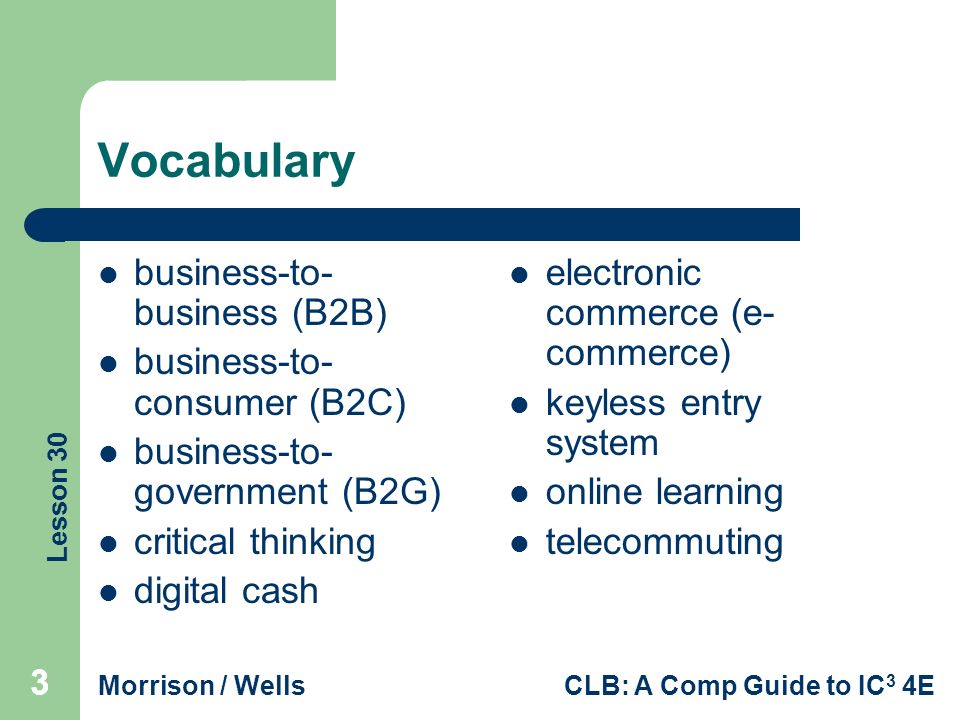 1 Lesson 30 Technology and Society Computer Literacy BASICS: A ...