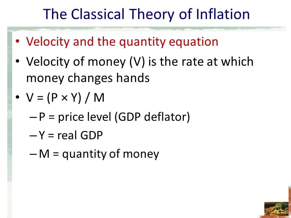 Chapter Money Growth and Inflation 30. Key Questions for Chapter 30 What is  inflation? What is the velocity of money? What is the Classical Theory of.  - ppt download