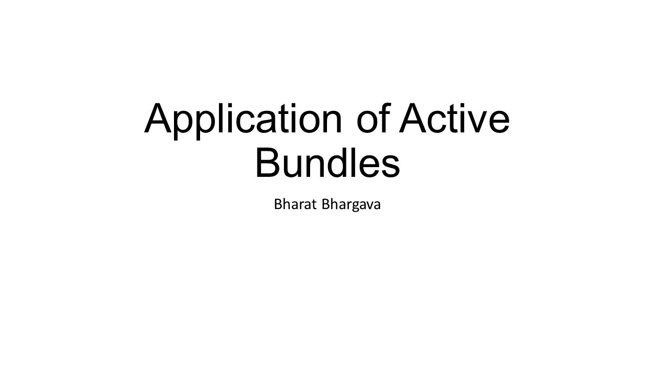 Application of Active Bundles Bharat Bhargava