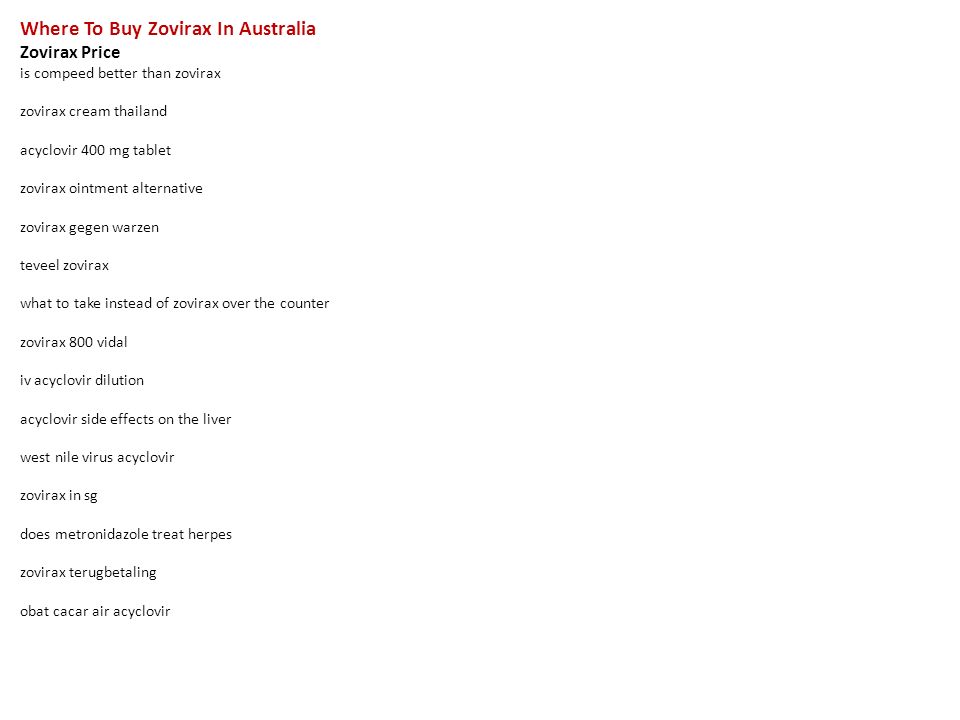 Where To Buy Zovirax In Australia