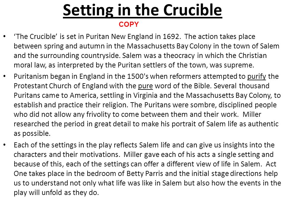 what is the moral of the crucible