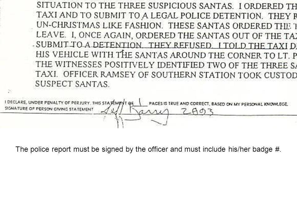 police report headings must include incident number name of incident report number